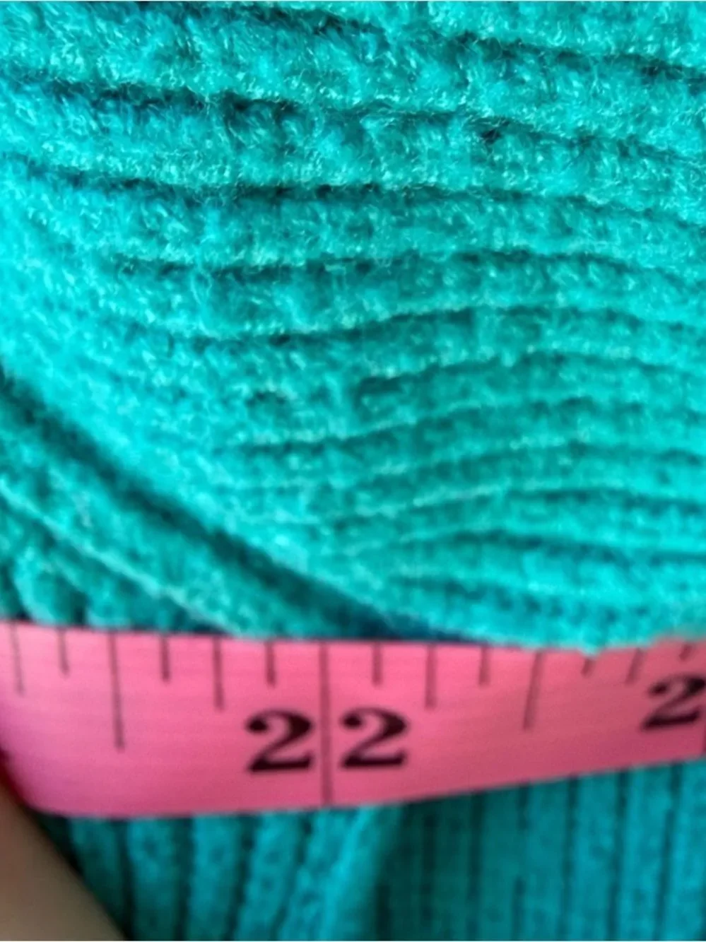 Free People Teal Ribbed Turtleneck Sweater