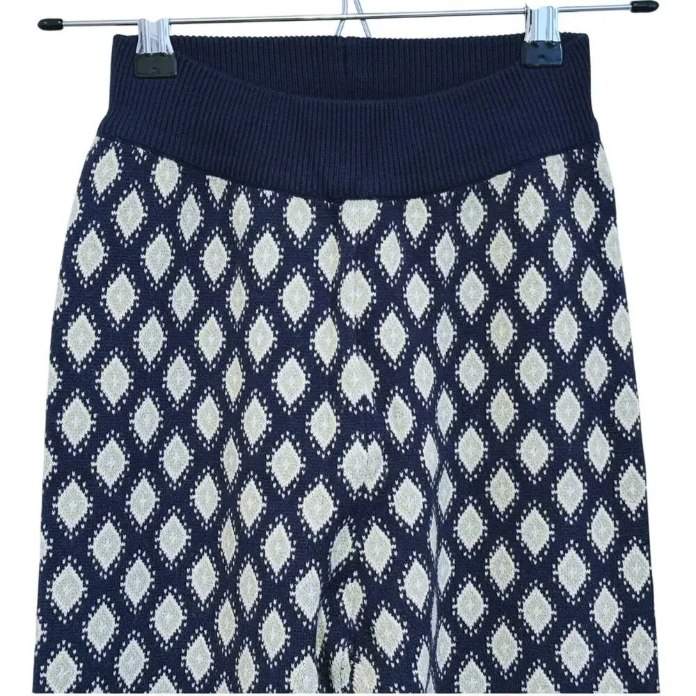 Free People Snow Bunny Knit SET Cardigan & Leggings XS Blue Lounge Nordic Indie