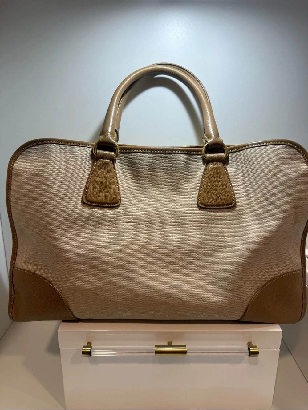 Prada beige canvas