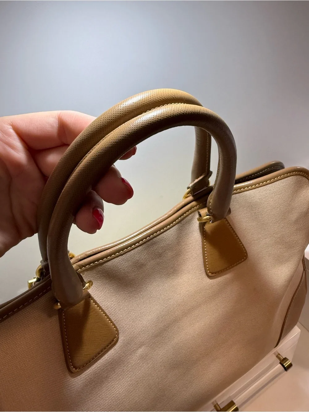 Prada beige canvas