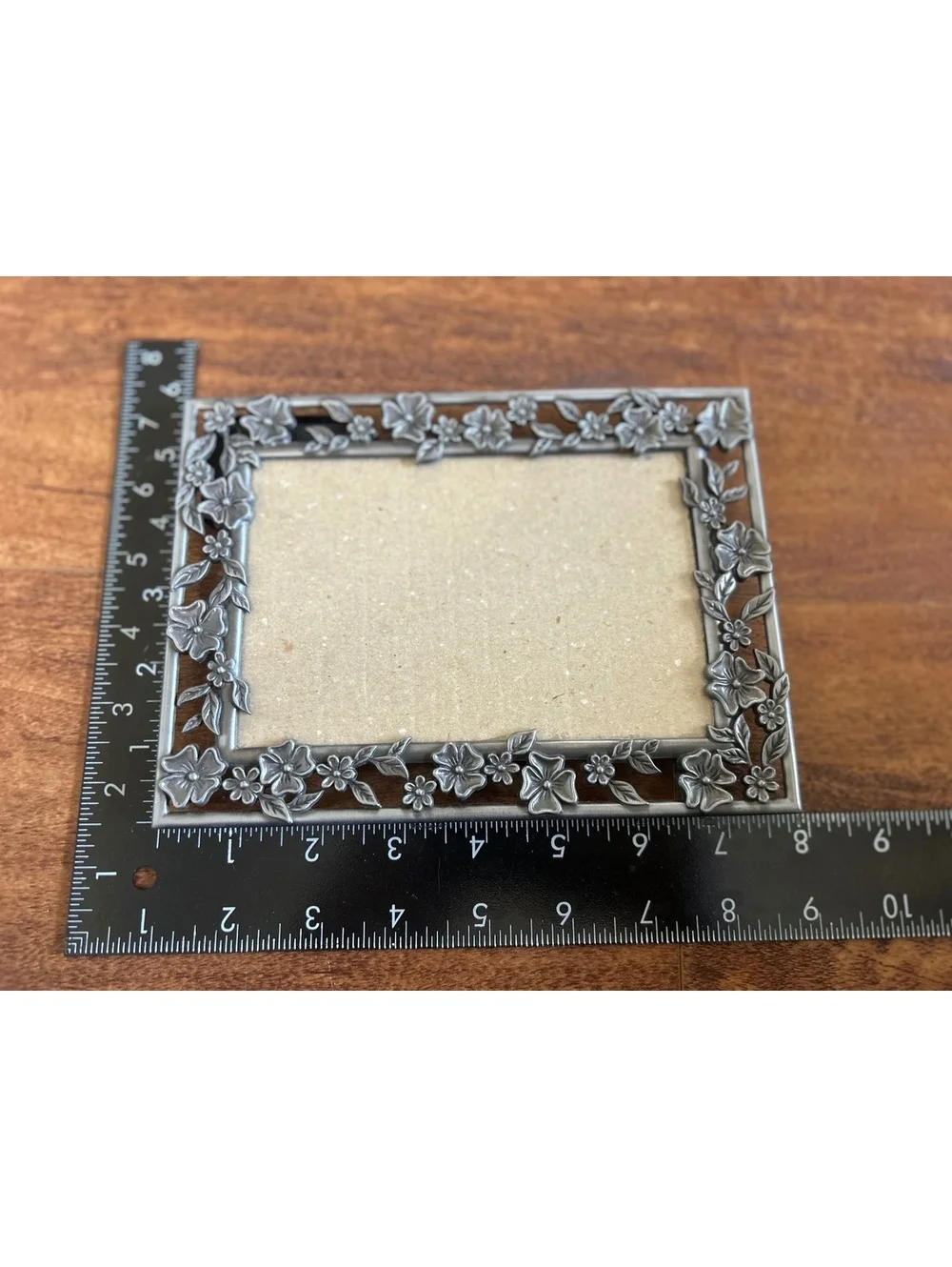 Decorative Silver Floral Metal Photo Frame