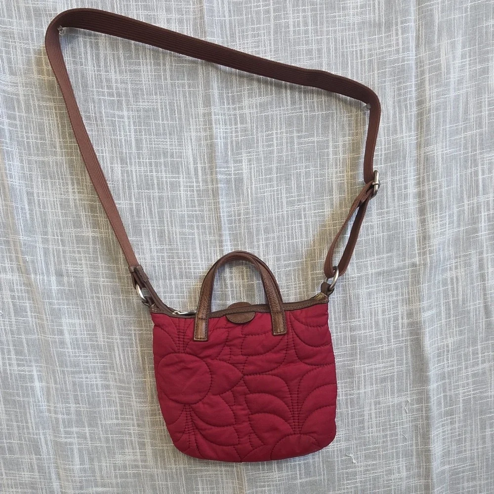 Fossil red quilted