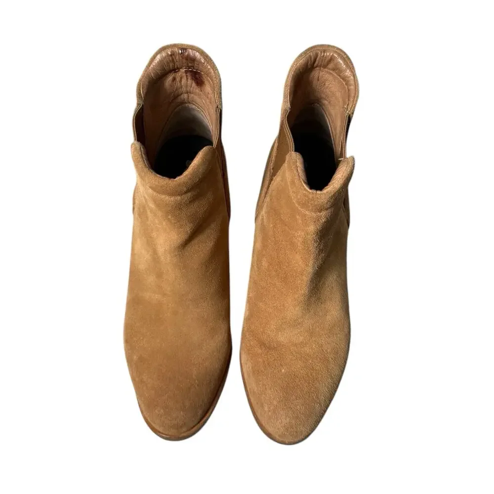 Sorel After Hours Sz 9 Tan Suede Wedge Boots Booties EUC Cabincore Boho Outdoor