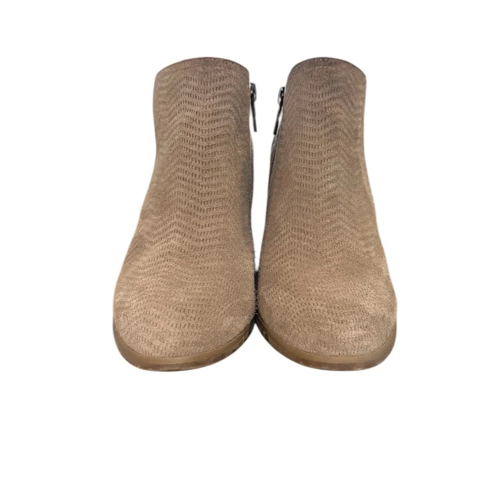 Lucky Brand Parnesa Perforated Suede Bootie Tan Women’s Size 7.5