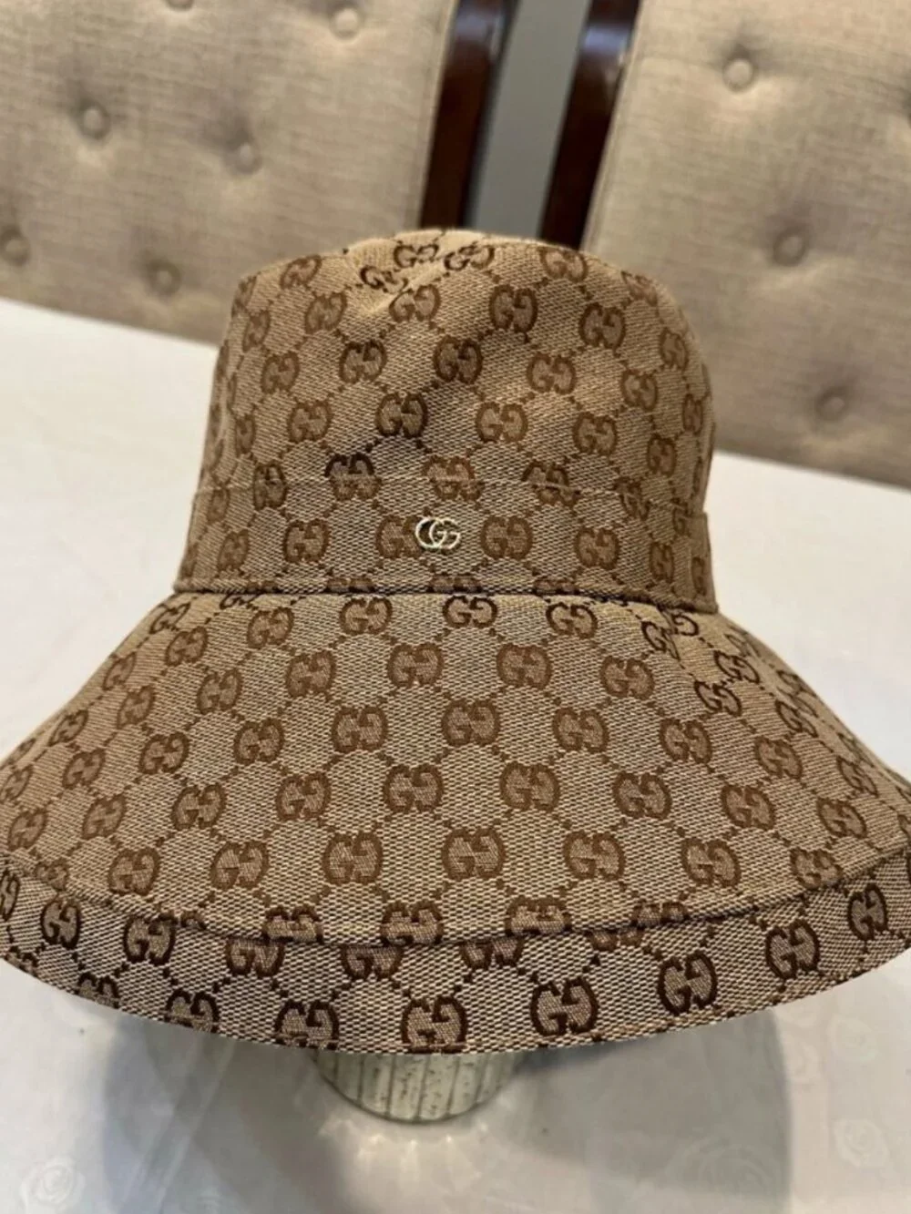 Gucci GG Monogram Canvas Wide Brim Bucket Hat