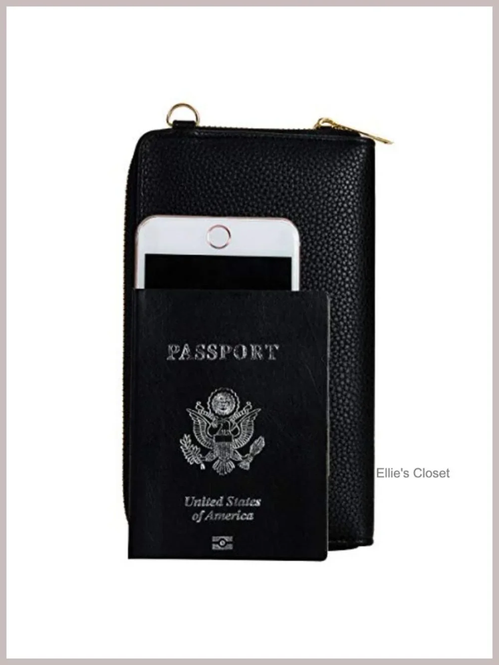 Vegan Faux Leather Wristlet Crossbody Wallet with Phone Pocket