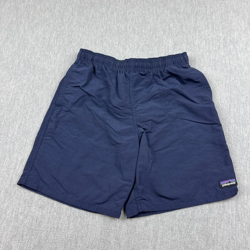 Patagonia Shorts Kids Large 12 Blue Baggies Lined Swim Trunks‎ Stretch 67053