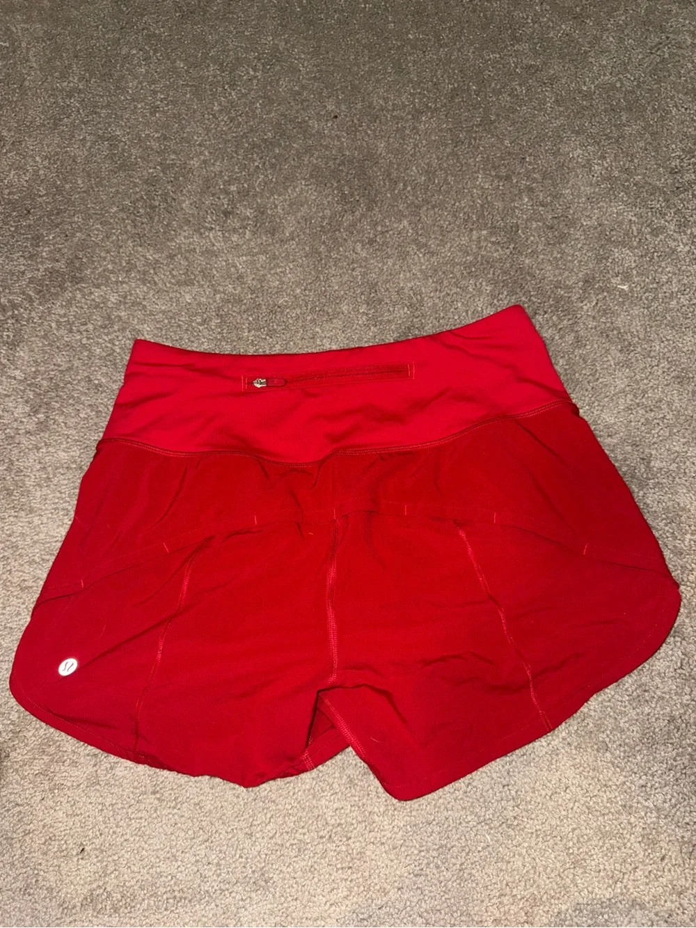 Women’s Red Lululemon Athletic Shorts - High Waist Running Shorts