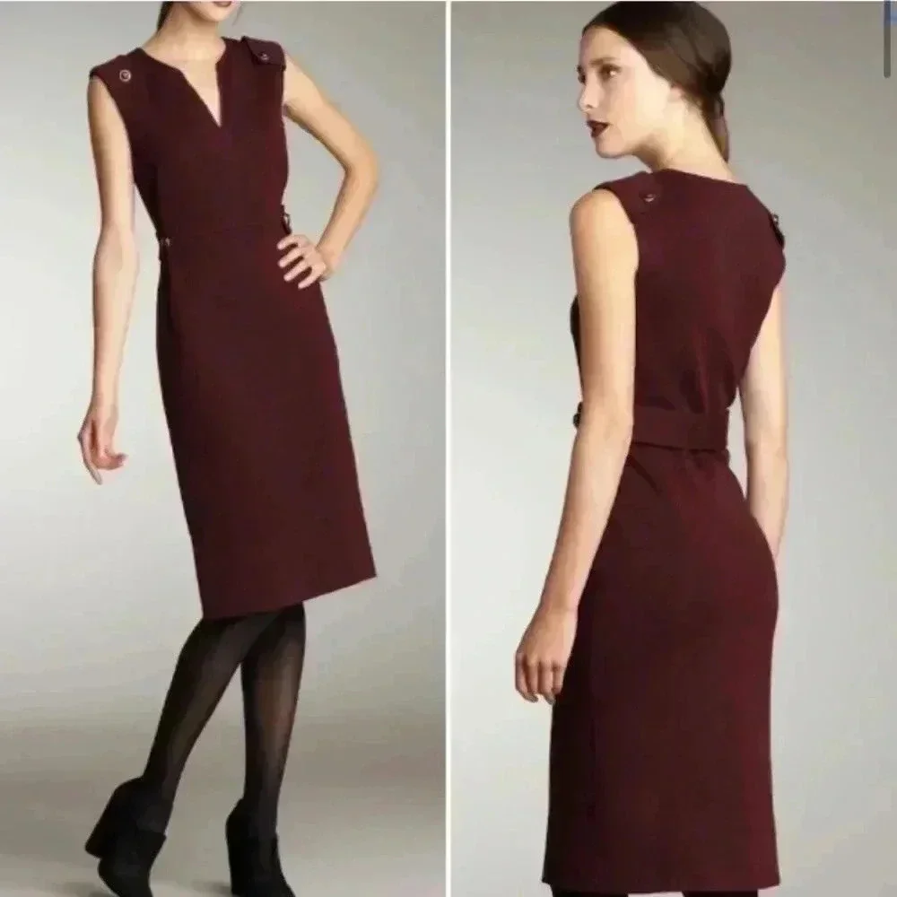 TORY BURCH BURGUNDY DRESS S