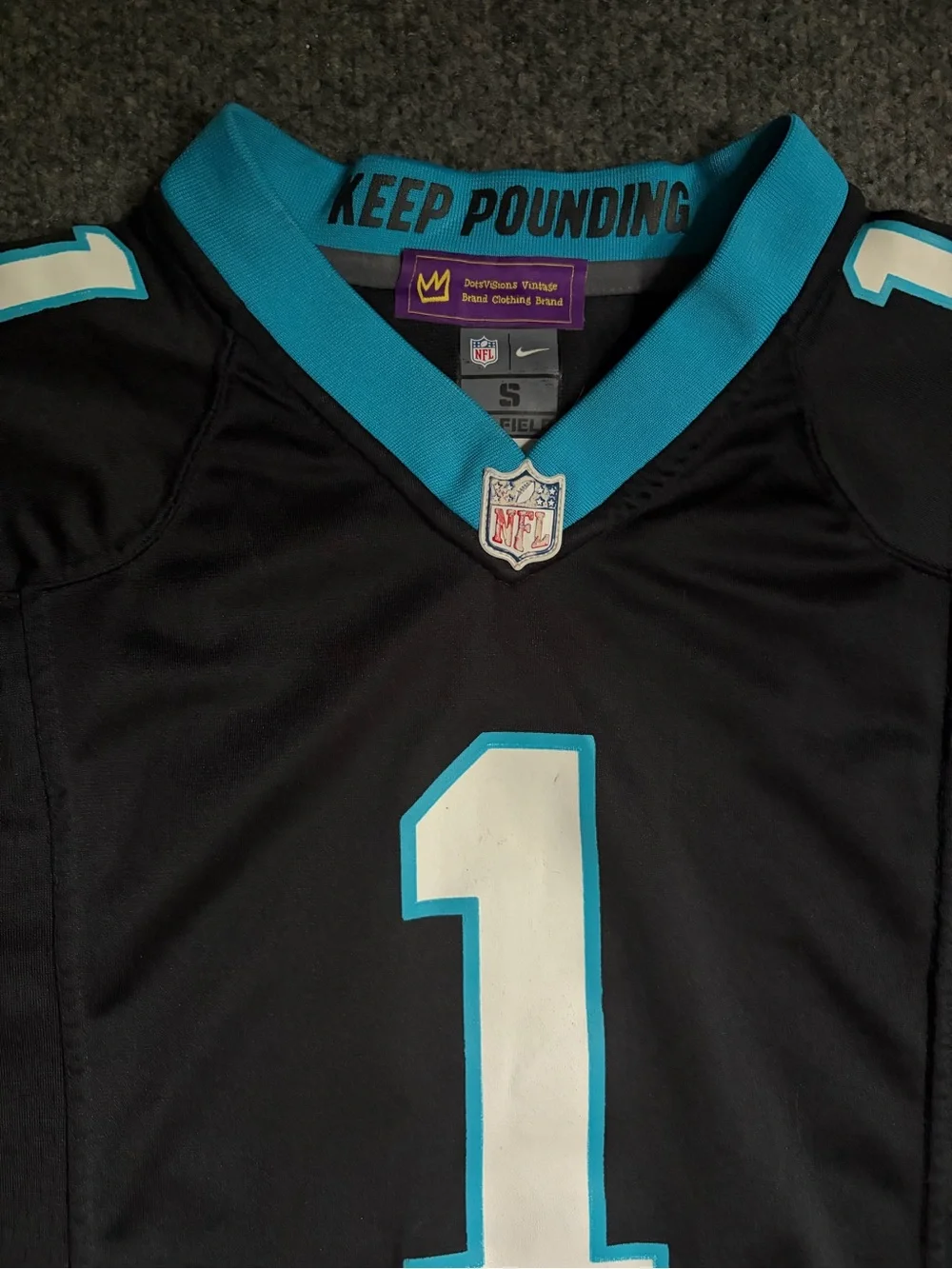 Cam Newton Nike Kids Carolina Panthers Black & Blue #1 Jersey