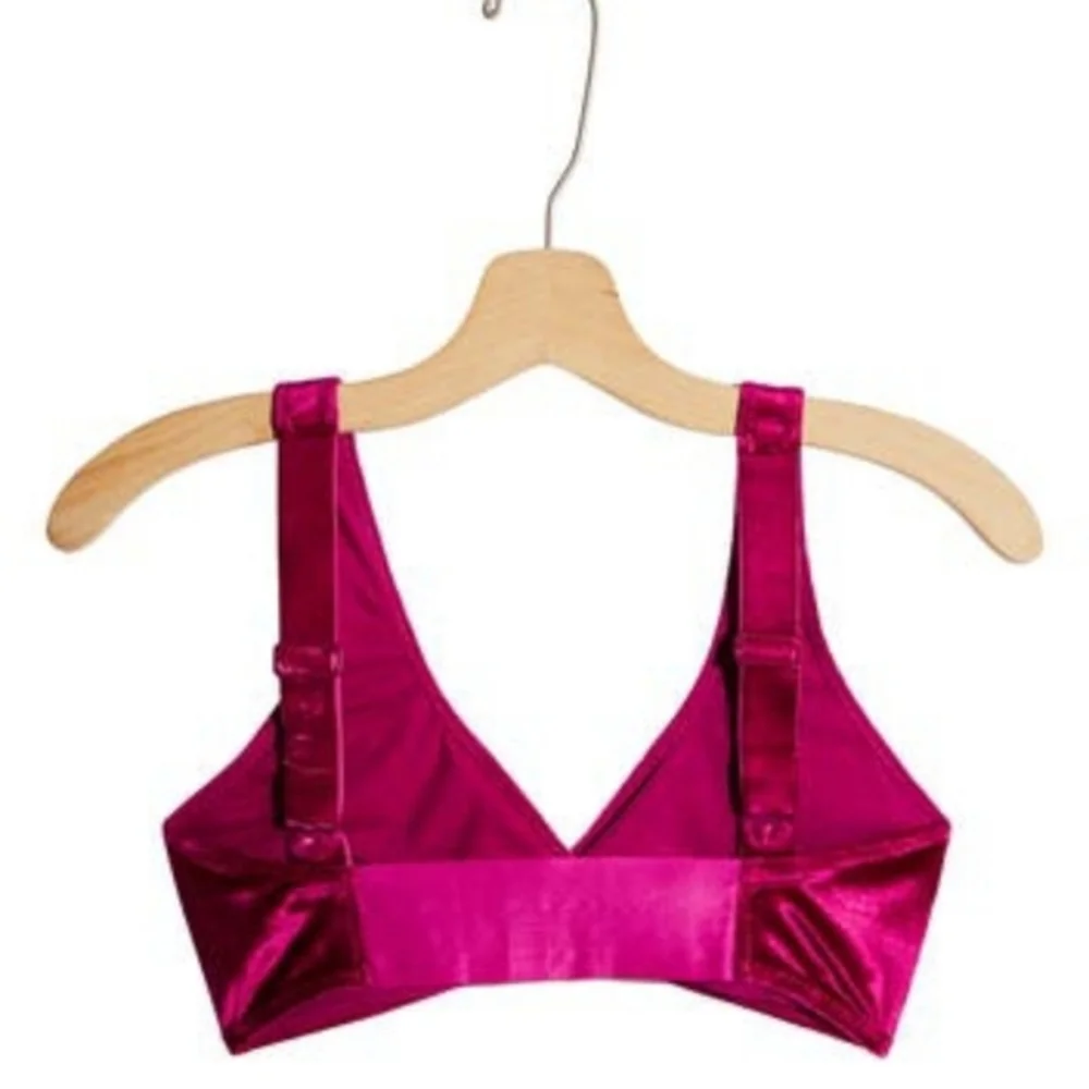 Free People Rhiannon Crushed Velvet Soft Bralette Fuschia Pink XS