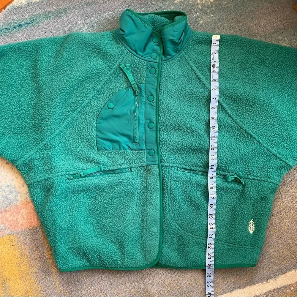 NWT Free People Movement Hit The Slopes Fleece Jacket Green Glow Medium