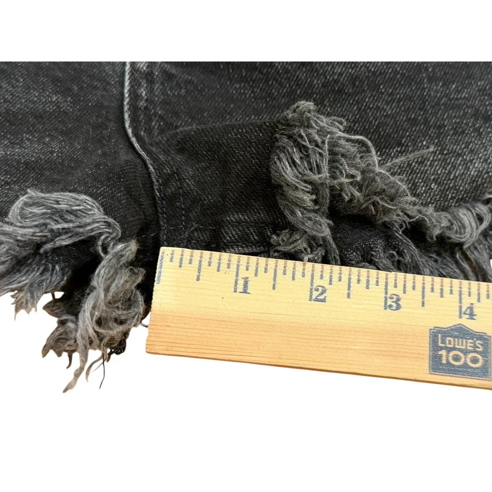 Free People We The Free Blk Distressed Denim Cutoff Shorts Womens 25 Button Fly