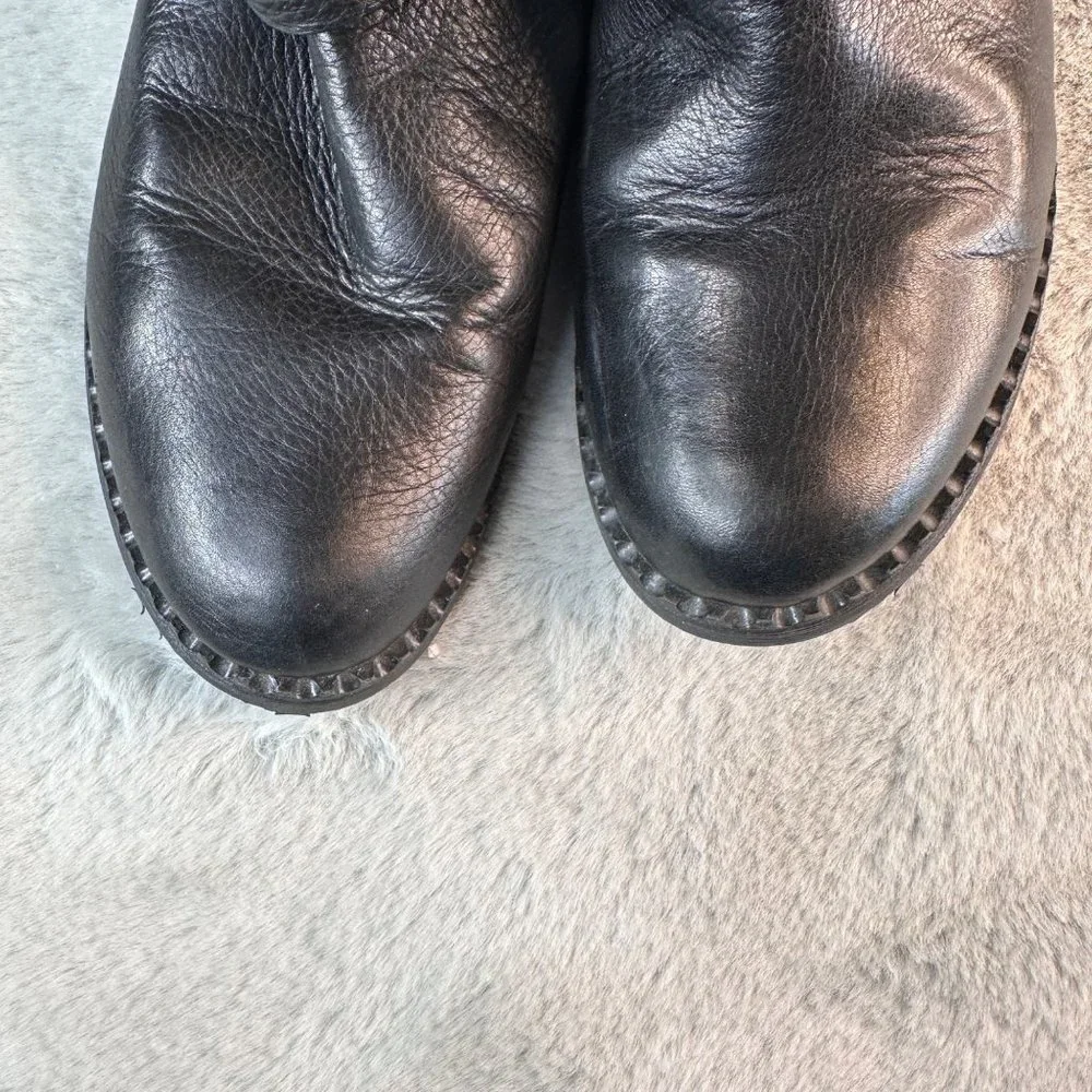 Gentle Souls Boots Womens 8.5 Moto Best‎ Of Black Leather Strap Buckle Ankle