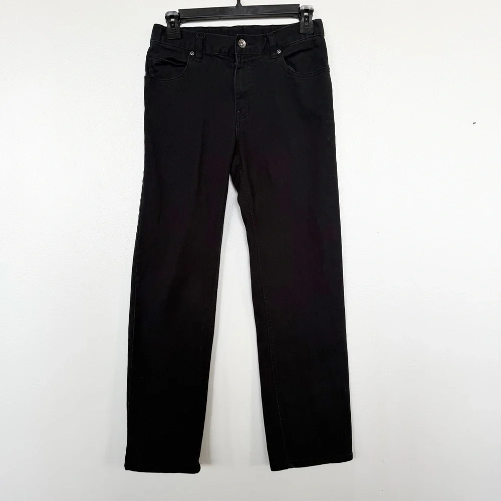 Faded Glory Boys Size 16 Slim Black Soot Jeans Adjustable Waist Denim Pants