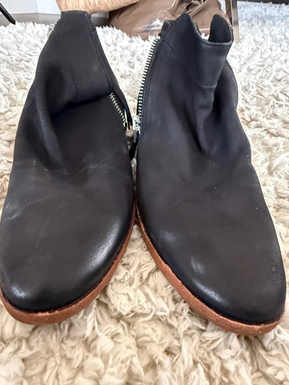 Sam Edelman Black Suede Ankle Booties with Side Zipper