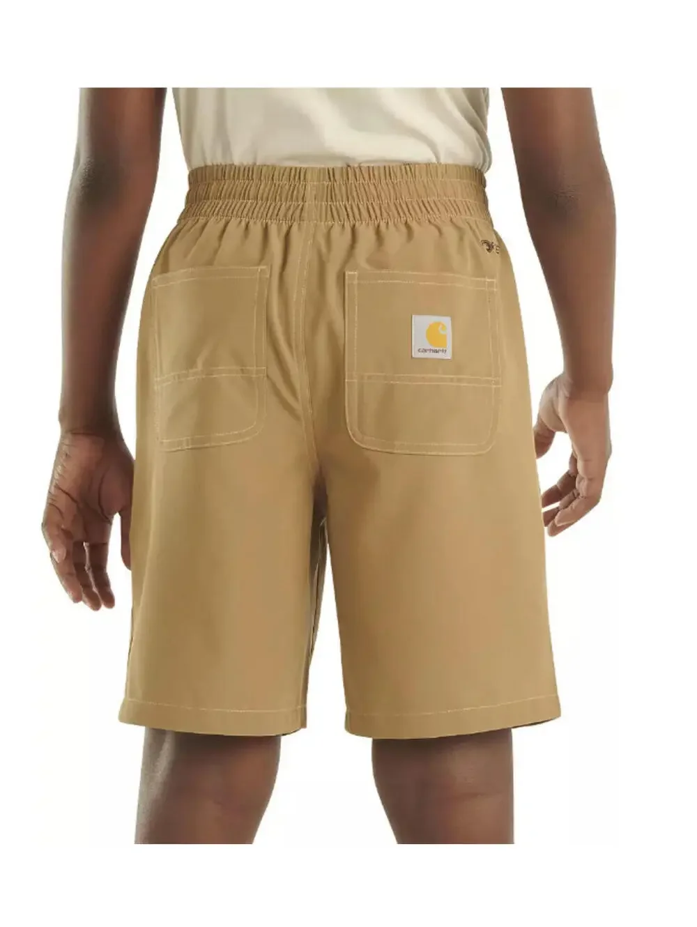 (C95) Carhartt Youth Boys' Rugged Flex Ripstop Work Shorts Dark Khaki Small NWT