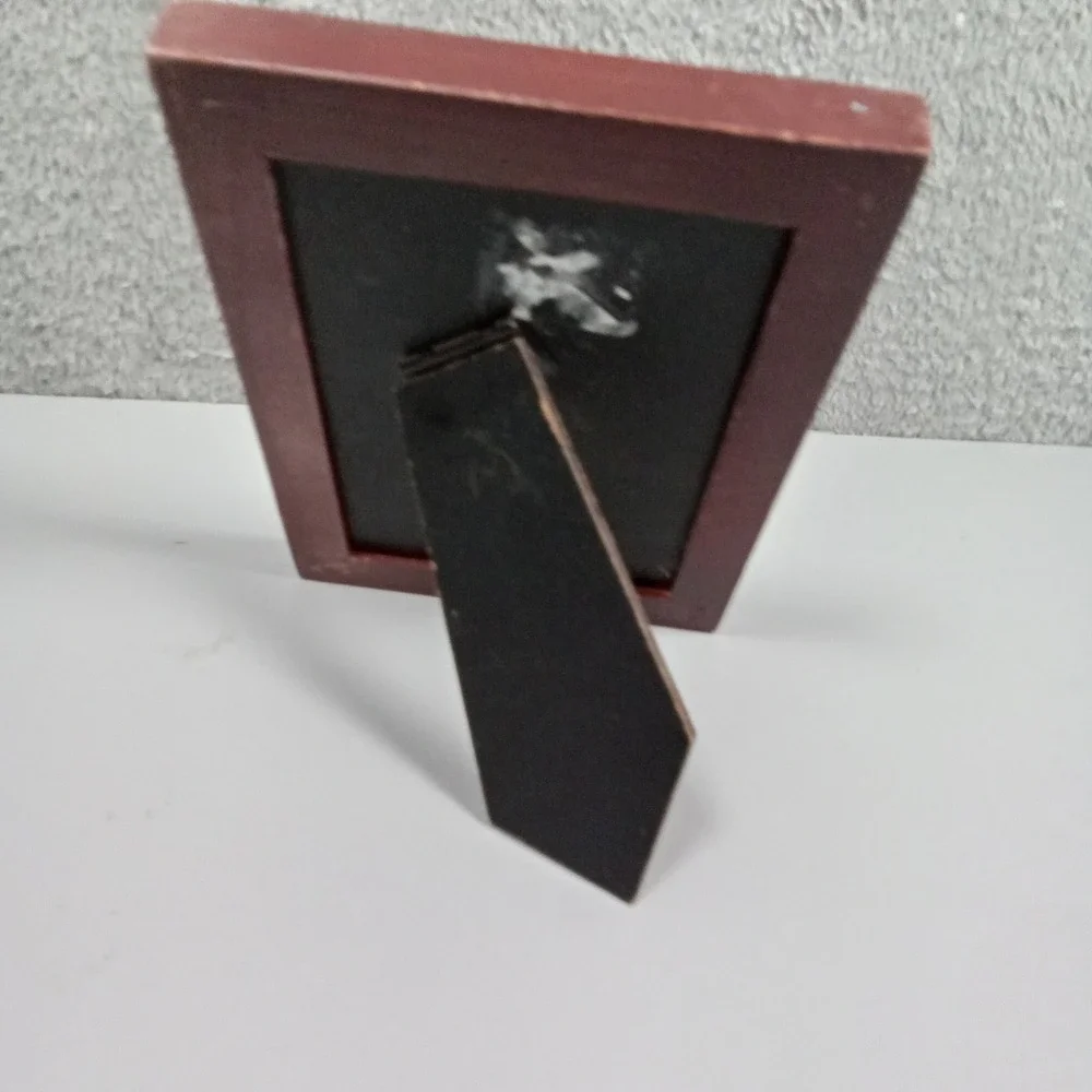 Mahogany Wood Picture Frame 5x7 Beveled Tabletop‎ Photo Display Dark Red Brown