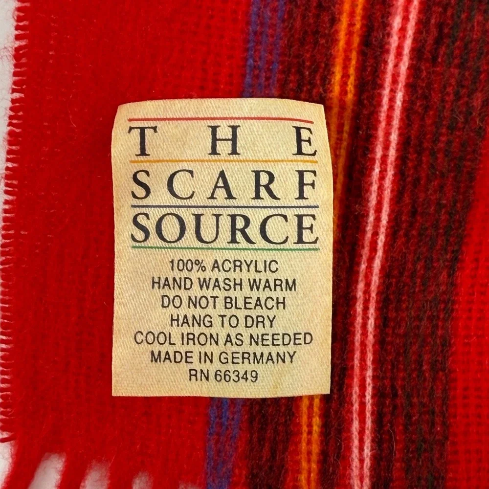 Red Plaid‎ Scarf Source Acrylic Tartan Check Fringe Winter Warm Made Germany