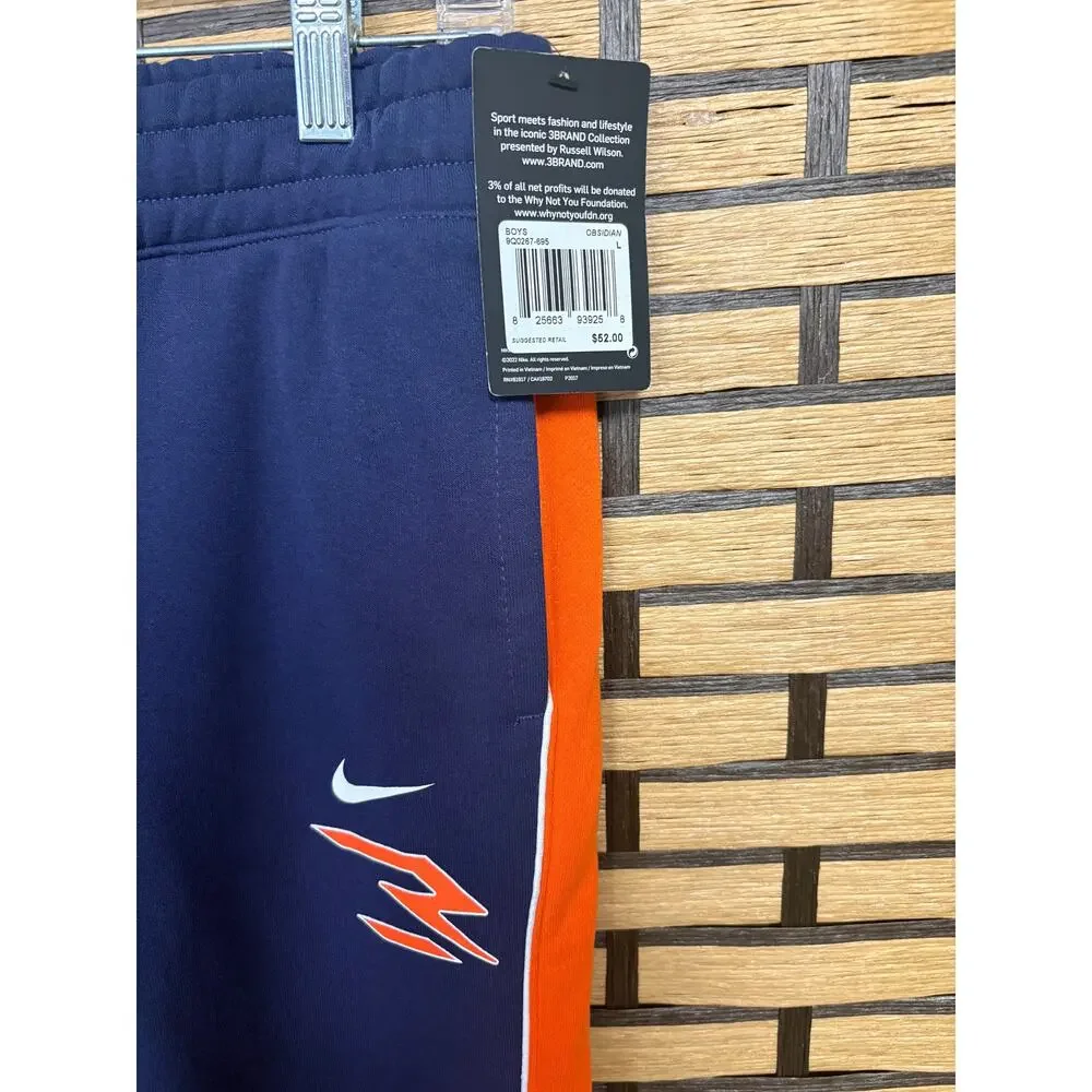 Nike Blue and Orange Sweatpants Boys Size‎ Large