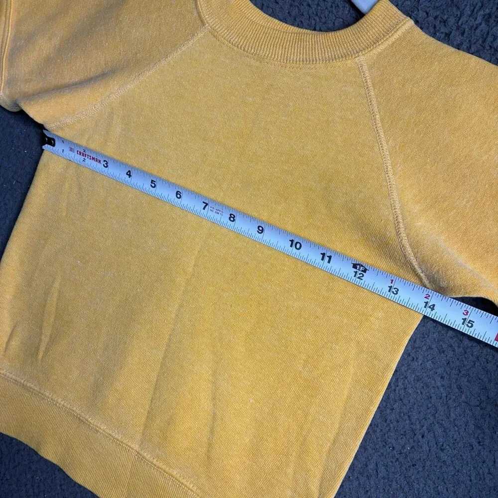 Vintage 60s Penney's Short Sleeve Sweatshirt Gold Yellow Raglan Kids Youth Small