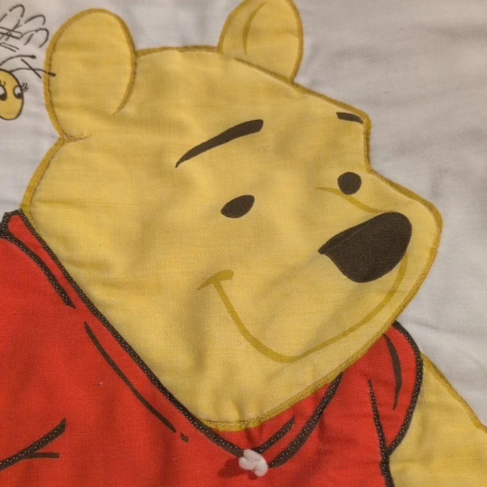 Vintage Winnie the‎ Pooh Baby Crib Blanket Quilt Green Kids Bedding