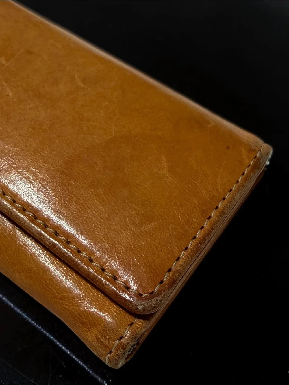 Vintage Blue Magic London Brown Leather Wallet Heritage Quiet Luxury