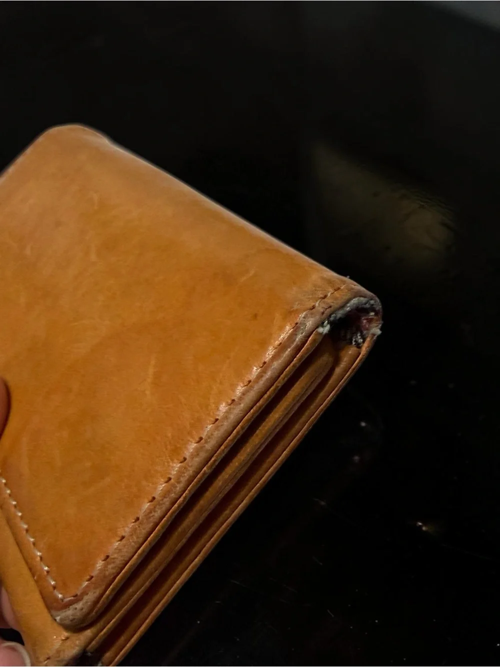 Vintage Blue Magic London Brown Leather Wallet Heritage Quiet Luxury