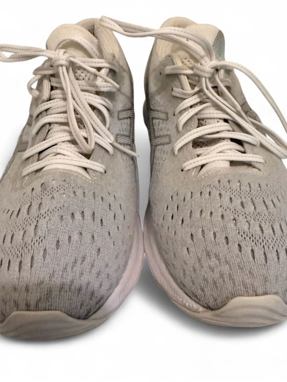 Men's Athletic Running Shoes - Cream Knit Upper