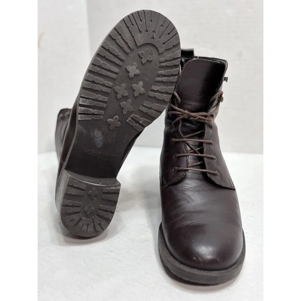 Vintage 90s G.H.‎ Bass R-560 Made in Italy Leather Lace Up Ankle Boots 8.5M