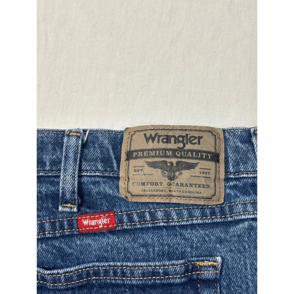 Wrangler Premium Quality Mens Blue Denim Straight Leg Jeans 44x30 1097FXVMD