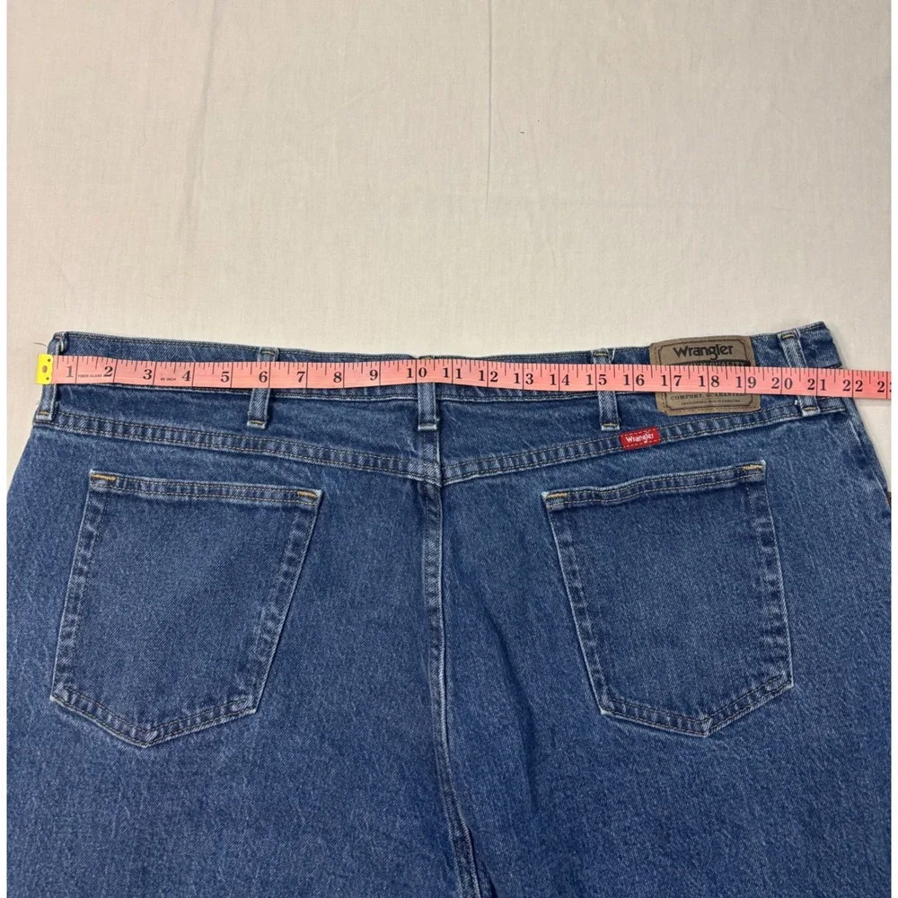 Wrangler Premium Quality Mens Blue Denim Straight Leg Jeans 44x30 1097FXVMD