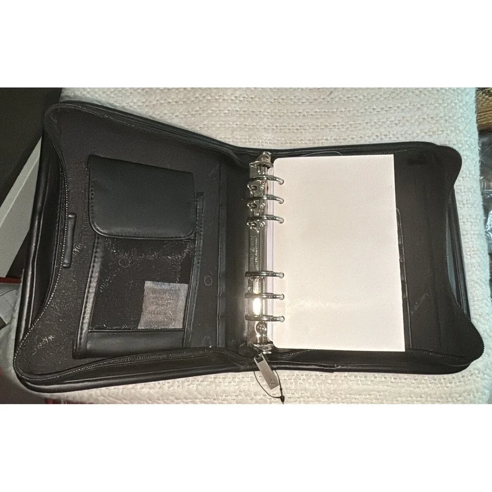 Vtg Franklin Covey Compact System 6 Ring Binder Black NWOT‎ Undated Inserts