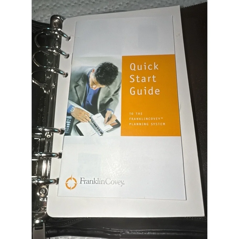 Vtg Franklin Covey Compact System 6 Ring Binder Black NWOT‎ Undated Inserts