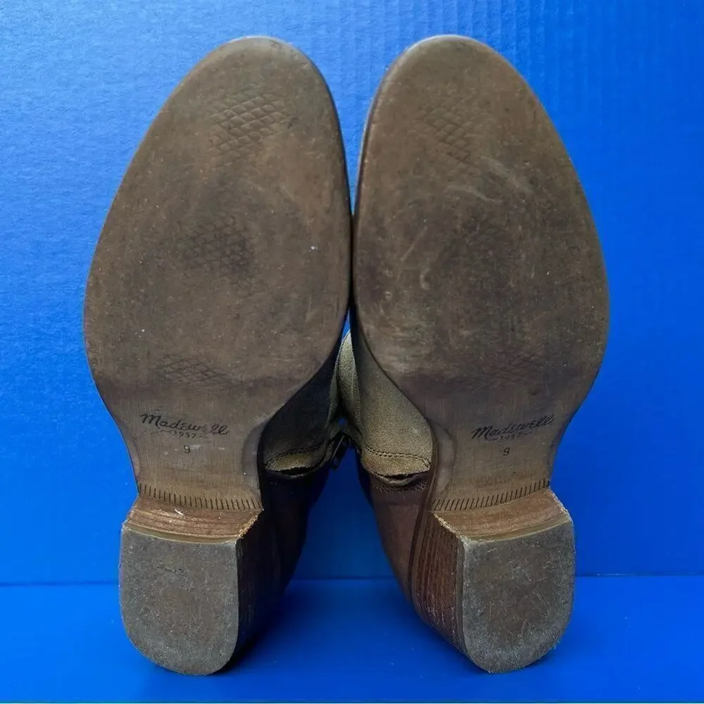 Madewell Womens The Charley Boot Leather Suede‎ Cigar Ankle Boots 9 39101