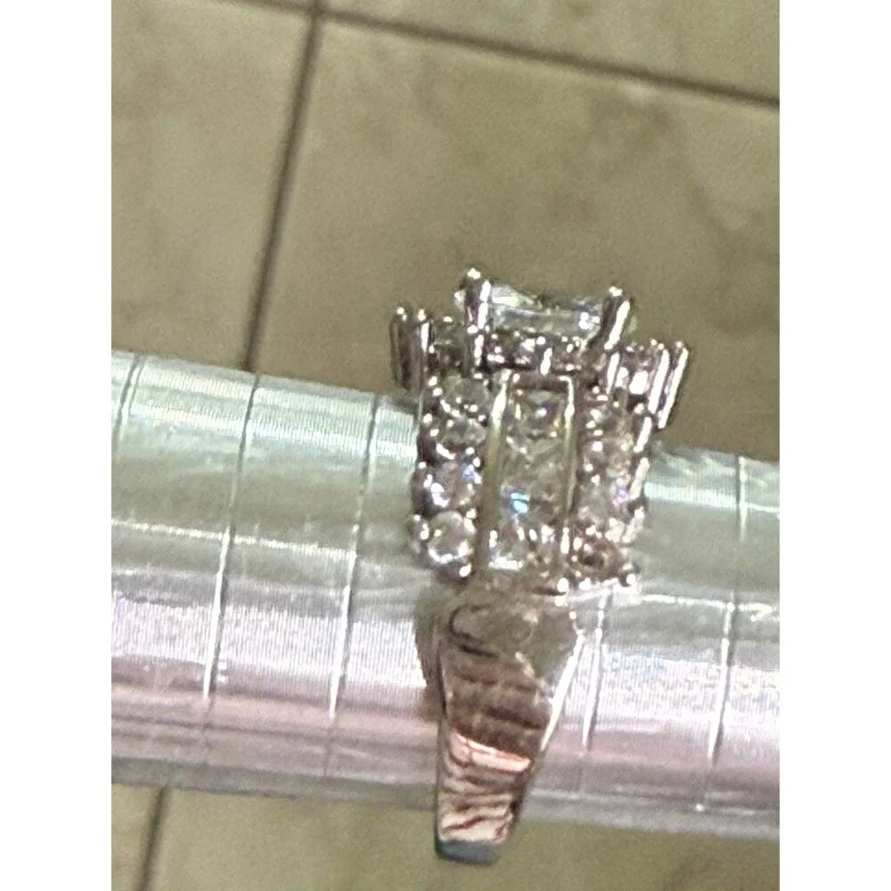 Vintage Style Engagement Ring Signed 14K WFG Oval CZ Diamond Tested 6 READ DESCP