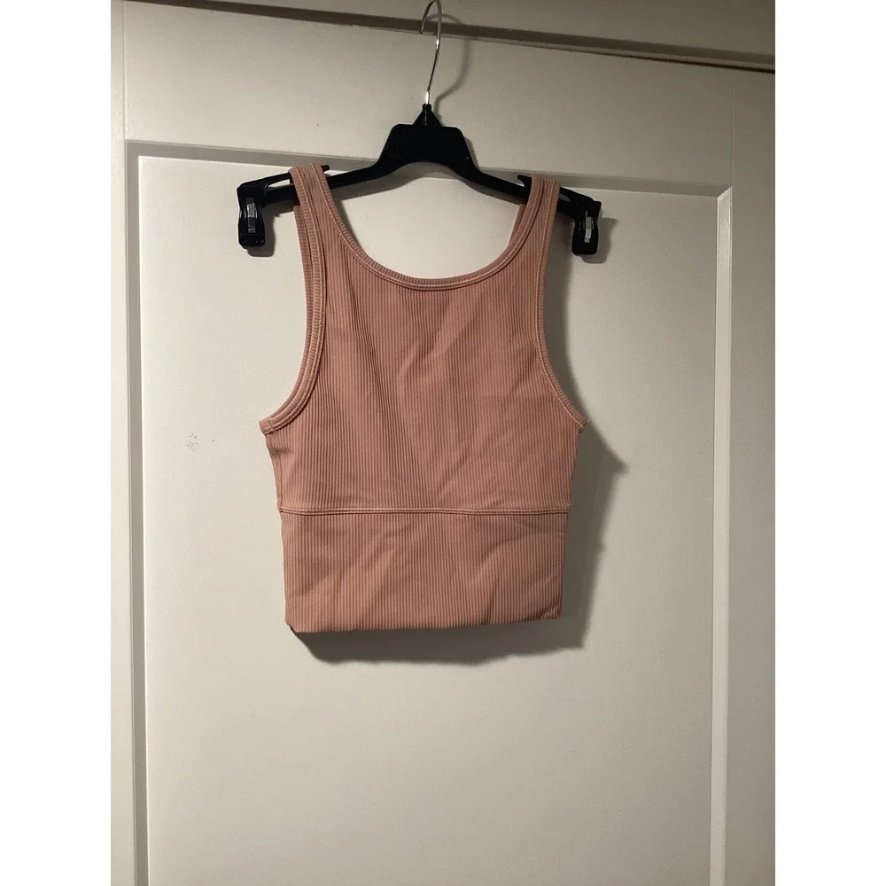 NWOT Lululemon Align Ribbed Tank Top Pink Cropped V-Back Yoga Shirt‎