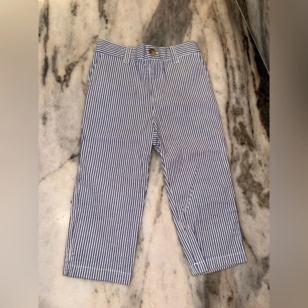 Ralph Lauren Baby‎ Size 18 Mths Seersucker Striped Blue & White Pants