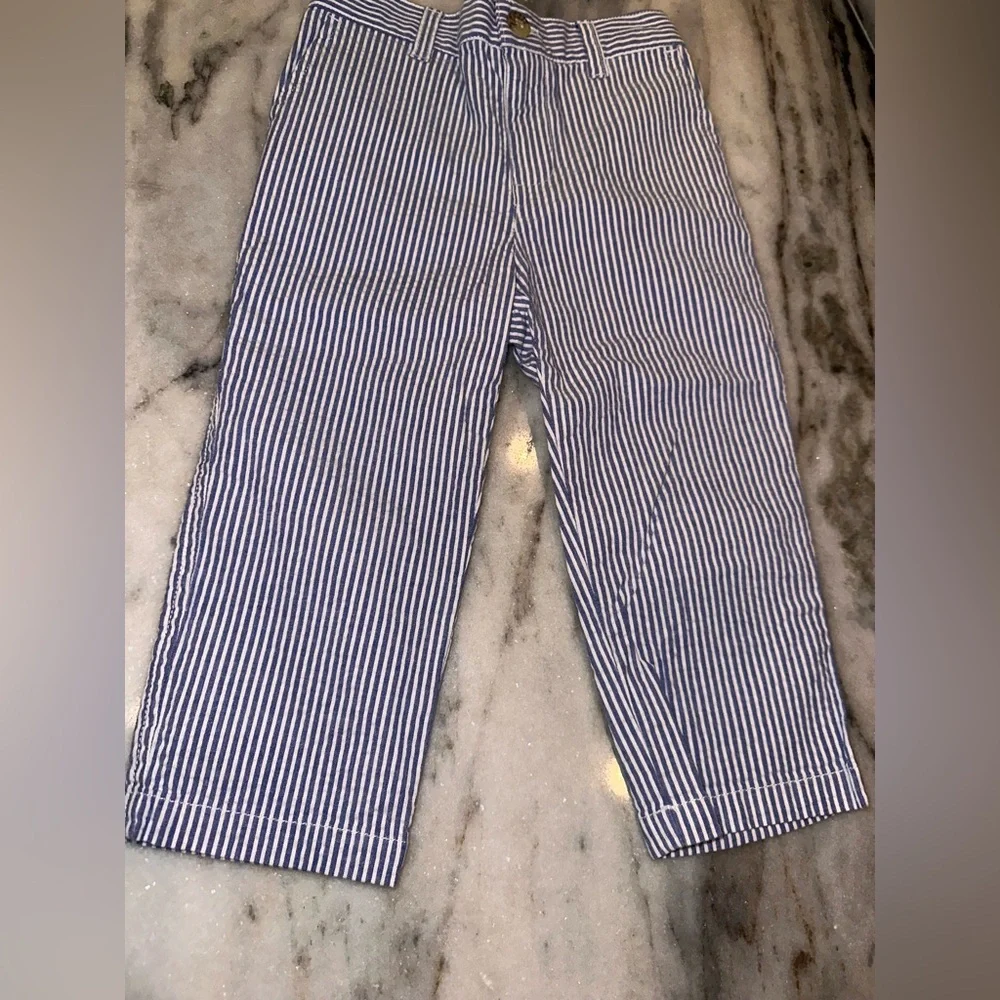 Ralph Lauren Baby‎ Size 18 Mths Seersucker Striped Blue & White Pants