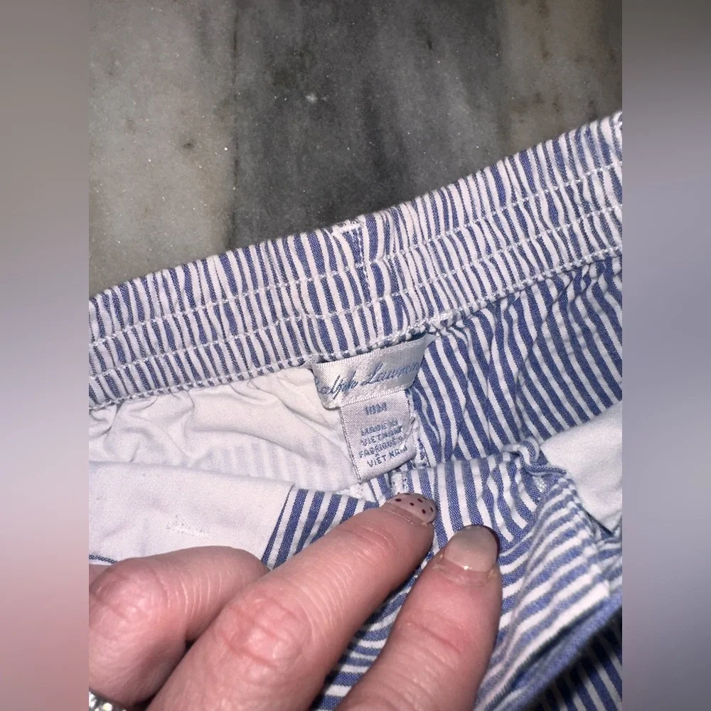 Ralph Lauren Baby‎ Size 18 Mths Seersucker Striped Blue & White Pants