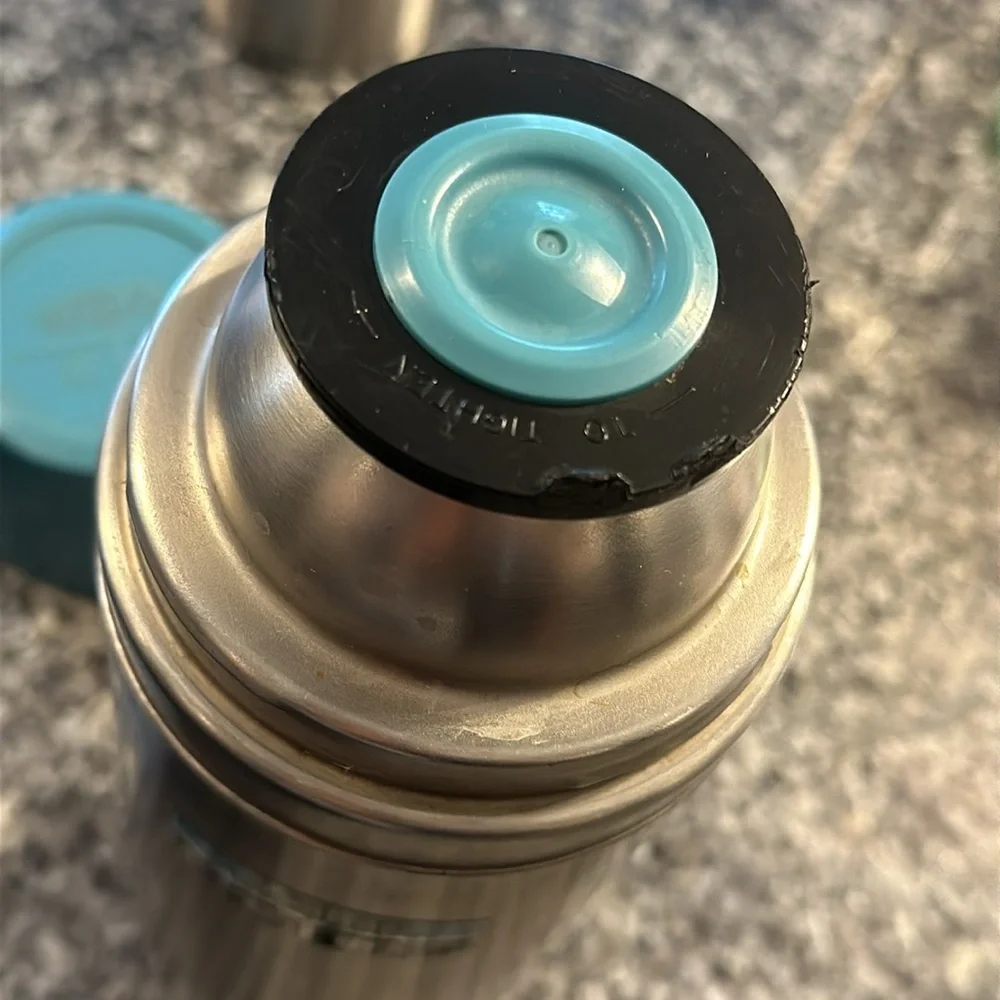 Thermos silver stainless steel aqua quart size cup