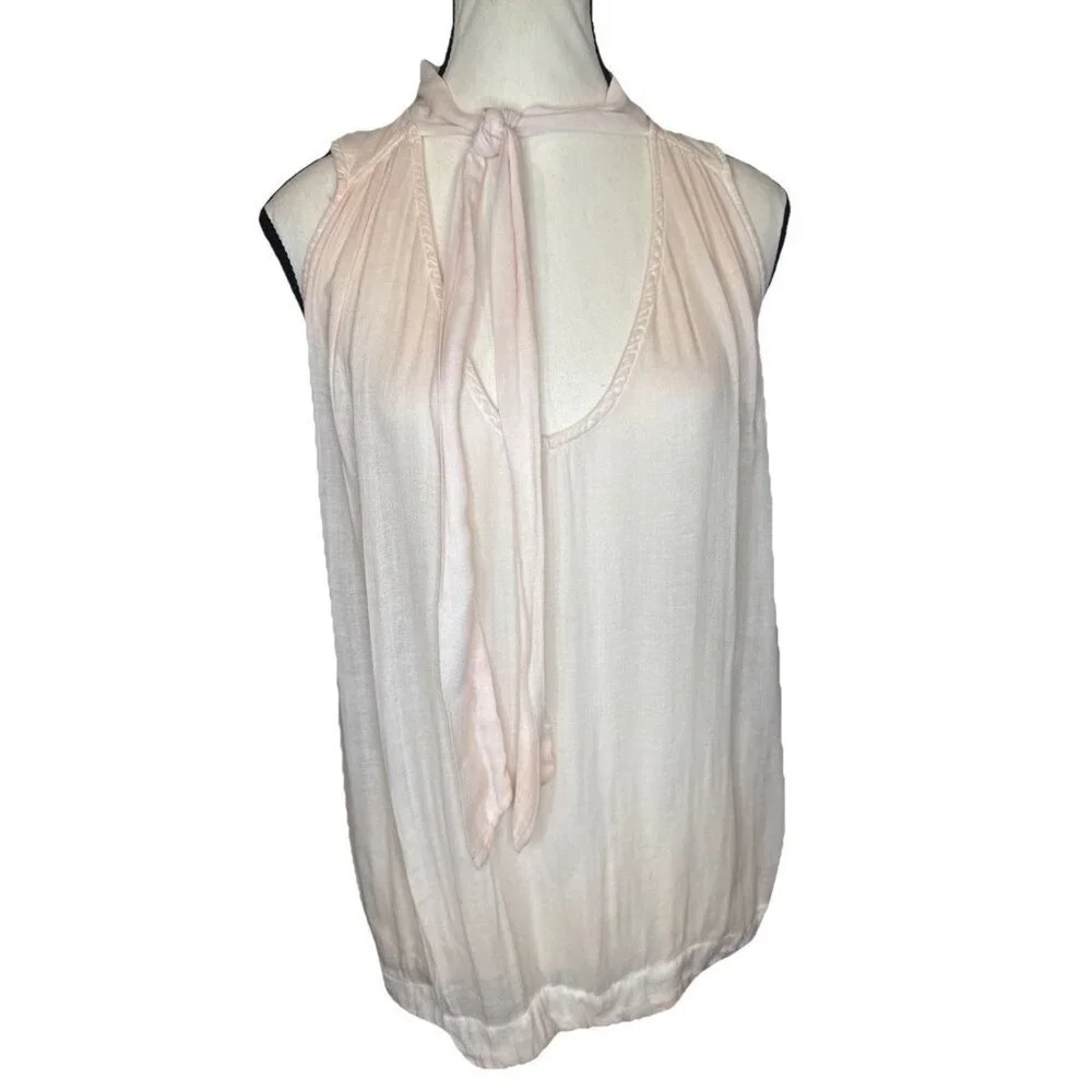 Free People Women’s PEACH Tie Front‎ Sleeveless Tie Front Top Blouse Sz S