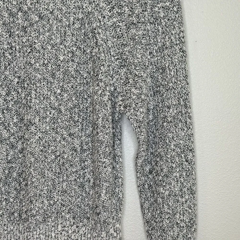 Free‎ People Pullover Sweater Sz Large White Black Long Sleeve Cotton Blend Knit