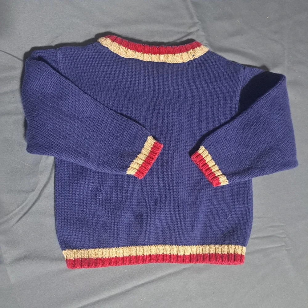 VTG Second Step 24m Moose Wearing Scarf Knit Sweater 100% Cotton‎