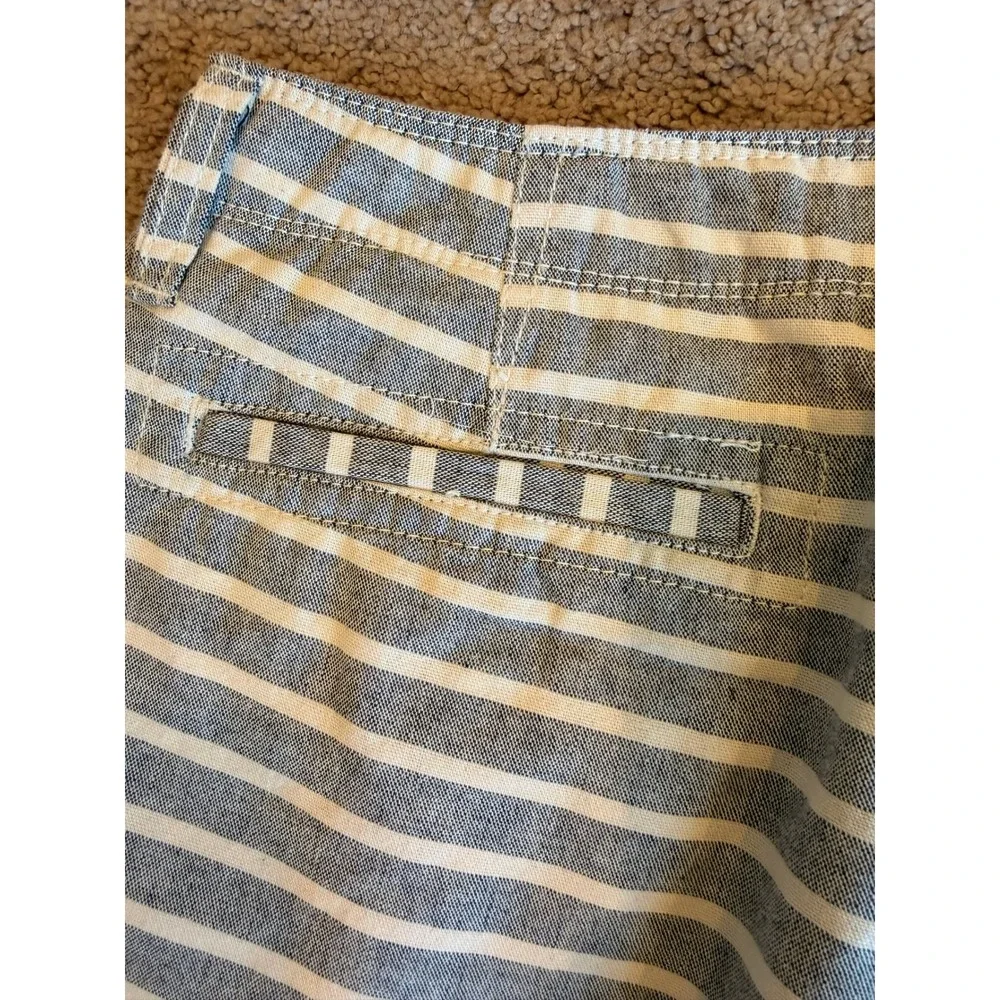 Arizona Jean Co Men Blue White Striped Chino Shorts Sz 31 Nautical Preppy Resort