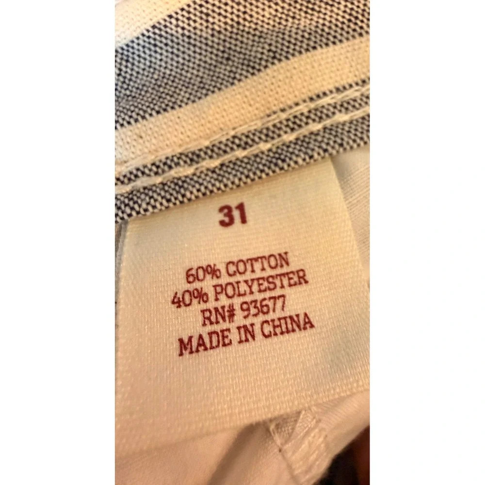 Arizona Jean Co Men Blue White Striped Chino Shorts Sz 31 Nautical Preppy Resort