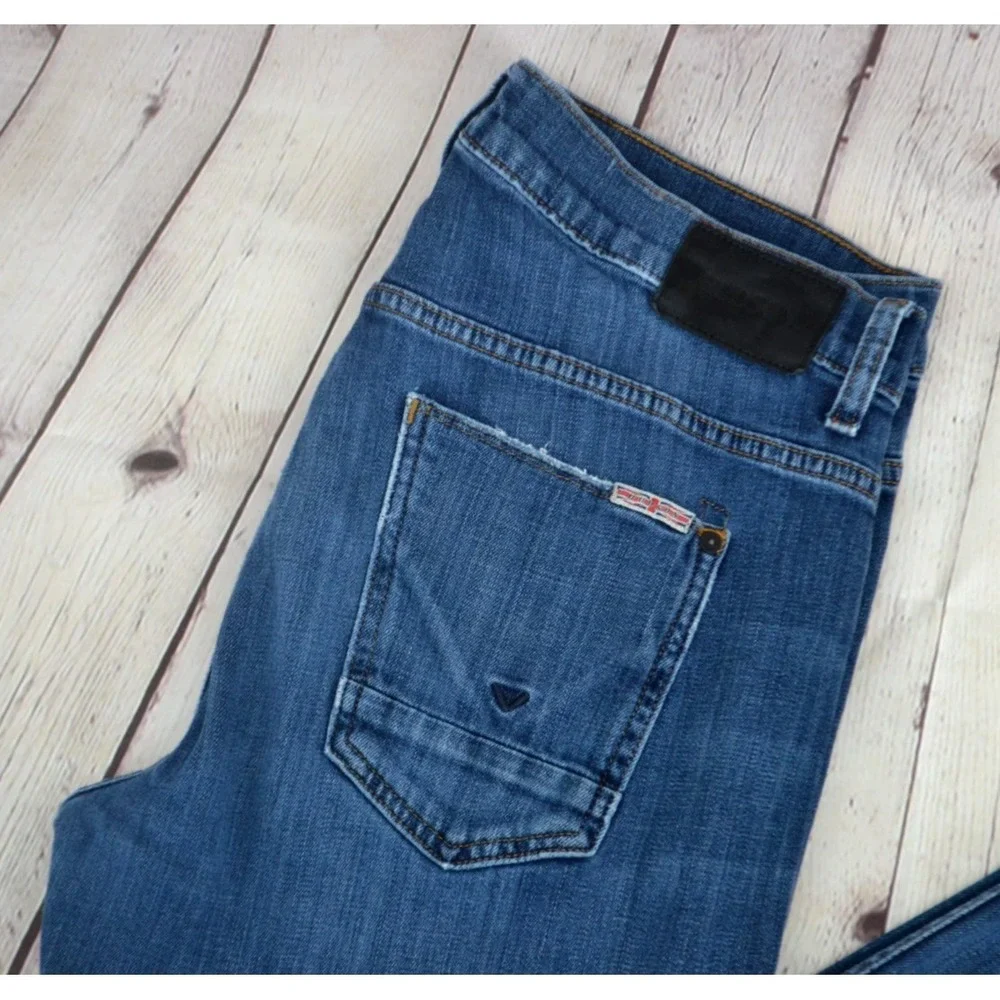 HUDSON Men's Dandy Slouchy Straight Button Fly‎ Jeans SIZE 32/33 Dark Wash