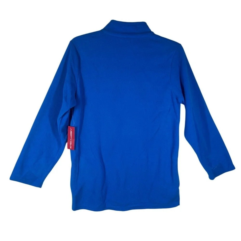 Liberty Valor Boys Blue‎ Full Zip Fleece Jacket Mock Neck XL 14/16 Pockets NWT