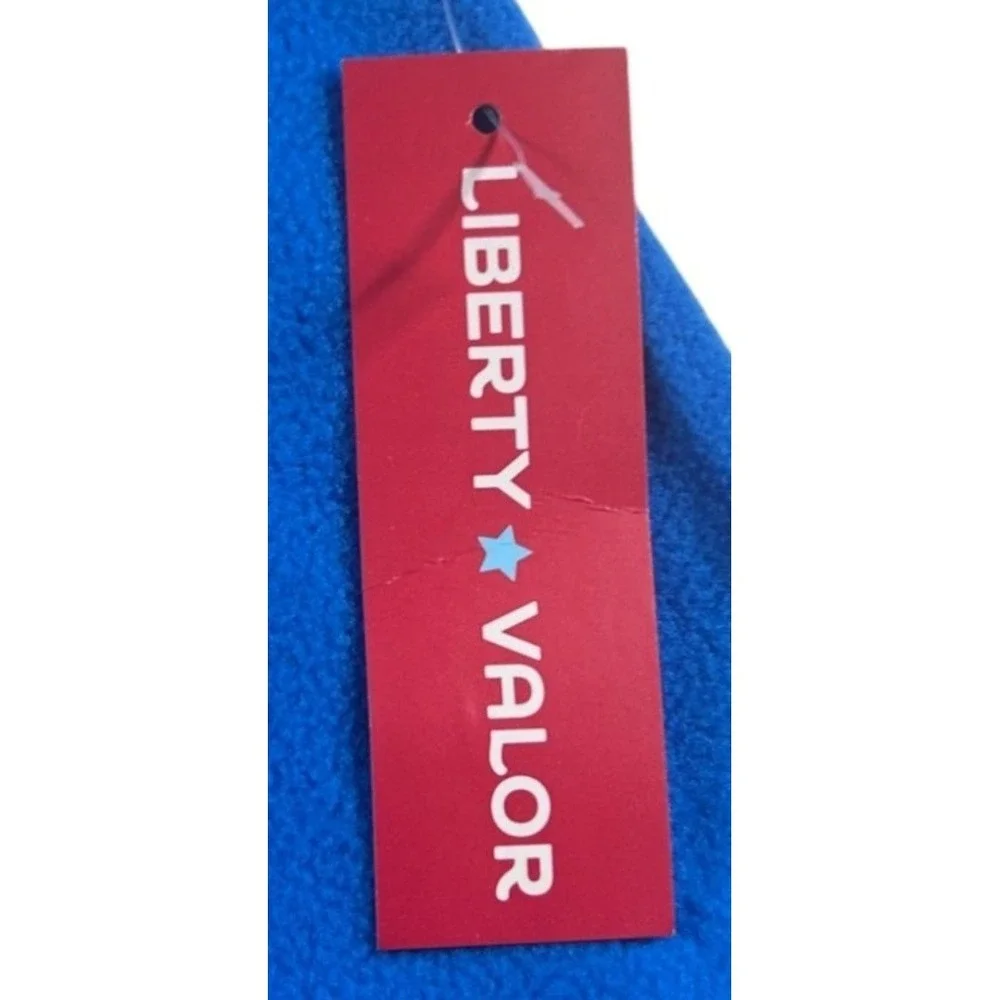 Liberty Valor Boys Blue‎ Full Zip Fleece Jacket Mock Neck XL 14/16 Pockets NWT