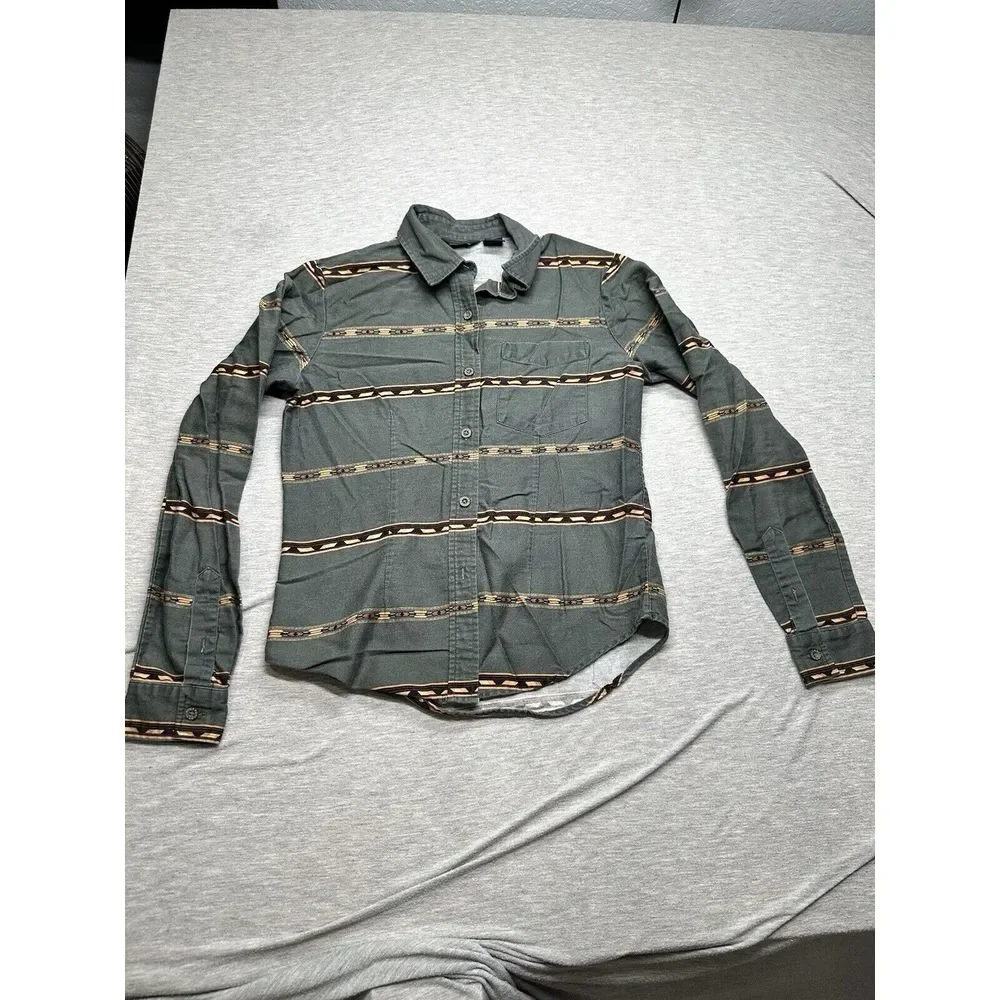 Roper Aztec Southwestern Stripes Green Size‎ S Button Up Shirt